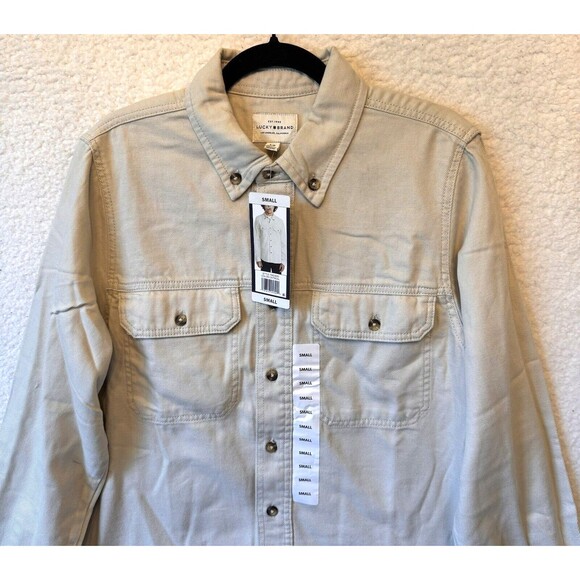 Lucky Brand‎ Men's Shirt Jacket Size Small Color Oatmeal Beige Outdoor Travel - Picture 3 of 11